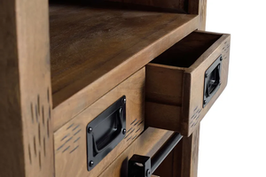 Armario de Almacenamiento con Puerta Corredera de Madera Maciza de Mango, Estilo Industrial Antiguo, Resistente, para Dormitorio o Sala de Estar - Product Image 2