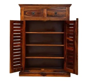 Mueble Zapatero de Madera Maciza |   Organizador de entrada con 2 cajones y puerta con persianas |   Muebles de Madera al por Mayor - Product Image 6