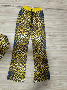 Custom Wide Leg Pants For Women Autumn/Spring Terry Cotton Casual Loose <b>Leopard</b> Sublimation Design Jogger Trousers Pants - Product Image 2