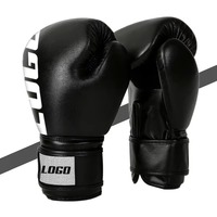Gants de boxe Muay Thai Pro Sanda 10oz-16oz en cuir PU, logo personnalisé, antidérapants, respirants, avec fermeture de haute qualité