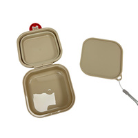 Tazón Portátil Plegable para Mascotas, Tazón de Silicona Plegable de Grado Alimenticio para Viajes, con Tapa y Cordón para Perros, Gatos, Campamentos al Aire Libre
