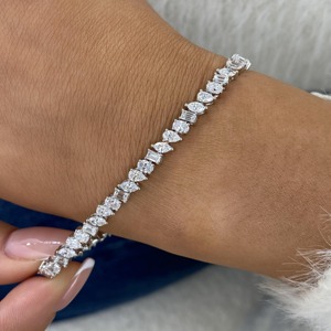 Elegant Diamond Tennis <b>Bracelet</b> 14K White Gold 5.1CT E VVS2 Lab Diamond IGI Certified Minimalist Fine Jewelry Gift Her - Product Image 3