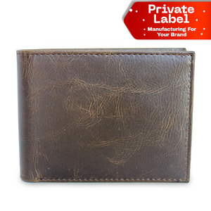 <b>Large</b> Capacity Genuine Leather <b>Wallet</b> RFID Protected for <b>Men</b> Custom Private Label RFID Leather <b>Wallet</b> Anti-Scan Bifold - Product Image 1