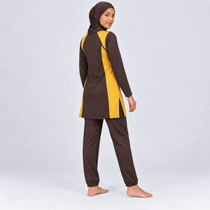 Ensemble burkini islamique modeste 3 pièces pour femmes musulmanes, manches longues, couvrant entièrement le corps, tenue de plage modeste, ensemble burkini 3 pièces - Product Image 3
