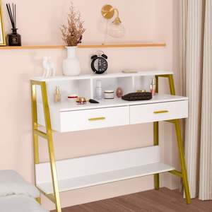 Tocador con Luces LED y 2 Estantes de Almacenamiento para Dormitorio, Categoría de Producto: Tocadores - Product Image 5