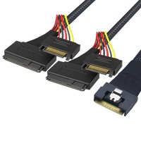 Câble réseau Slimline tout-en-un Sff-8654 8I 74P2Sff 8639 U.2+15P Câble de connexion pour disque dur