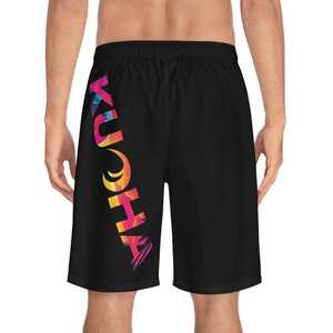 Shorts de Baño Negros para Hombre con Estampado de Olas Coloridas, Cintura Elástica, Secado Rápido, Traje de Baño Informal - Product Image 4