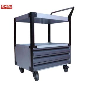 Chariot avec 3 tiroirs Chariot utilitaire d'atelier en acier Roues de frein de 75mm Tiroirs de tapis en PVC pour garage à usage industriel Heavy Duty - Product Image 3