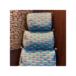 Trousse de Toilette Matelassée en Coton pour Femme, Motif Géométrique, avec Fermeture Éclair – Best-seller - Product Image 6