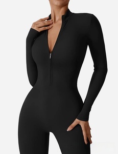 ชุดบอดี้สูทโยคะแขนยาวผ้ายืดหยุ่นสูง พร้อมซิป สำหรับผู้หญิง ออกกำลังกาย ฟิตเนส เล่นกีฬา กระชับรูปร่าง เหมาะสำหรับเต้น - Product Image 4