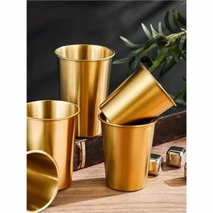 Custom Logo Stainless Steel Copper Plated <b>Wine</b> Glass Luxury Metal Gin Cocktail <b>Goblet</b> Shatterproof Barware Drinkware Gift Glass - Product Image 4