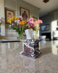 Natural <b>Marble</b> Tissue Box Case by NEHA ENTERPRISES Elegant Handmade Tissue Holder for Tabletop and Counter Decoration - Product Image 6