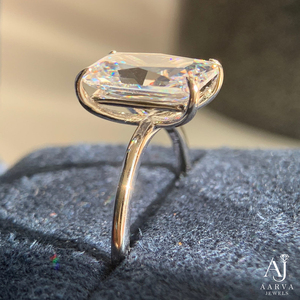 Anillo de Compromiso de Moissanita con Corte Radiante, Gema Solitaria, Cuatro Garras, Chapado en Oro sobre Plata, Anillo Clásico para Boda - Product Image 3