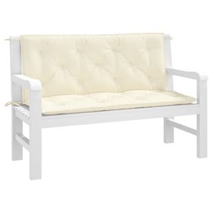 Juego de 2 Cojines para Banco de Jardín, Color Blanco Crema - Product Image 3