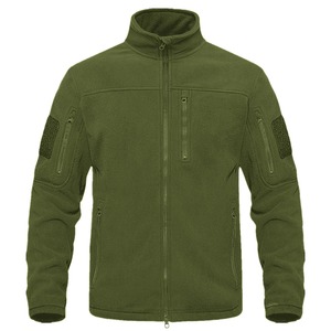 Veste tactique en polaire pour homme, bleu marine, col montant, poches zippées, manches longues, respirante, hiver - Product Image 4