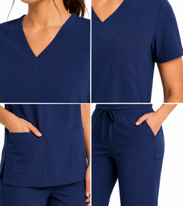 Ensemble de blouses médicales pour hommes et femmes, logo personnalisé, respirant, uniformes d'hôpital, infirmière, esthétique, dentisterie, salon, vêtements de travail - Product Image 3