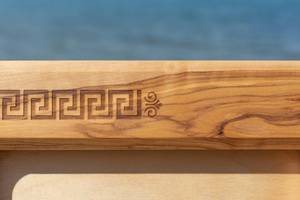 Hand Crafted Teak Wood <b>Picture</b> <b>Frame</b>| Ancient Greek Meander Engraved Design | Creative Vintage Ornate Durable Eco-Friendly - Product Image 3