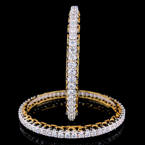 Bracelet en or jaune 14 carats avec diamants de laboratoire, bijoux en diamants taille ronde, accessoire de poignet élégant et luxueux, bracelet en diamants - Product Image 2