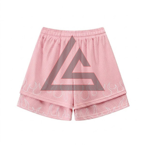 Shorts en maille double couche personnalisés pour hommes, imprimés par sublimation, style streetwear haut de gamme, séchage rapide, vêtements de sport, vente en gros - Product Image 2