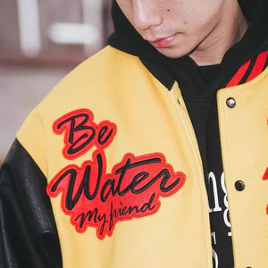 Men Vintage Hip Hop Satin <b>Jacket</b> Embroidered Sleeve Windproof <b>Smart</b> Casual Streetwear Bomber <b>Jacket</b> - Product Image 4