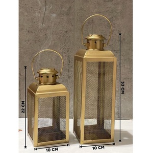 Modern Iron Decorative Candle <b>Lanterns</b> Golden Christmas Valentine's Day Outdoor Indoor Home Decor Tabletop Eco-Friendly - Product Image 1