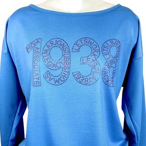 Sweat-shirt bleu à col rond, pull décontracté à manches longues pour femmes, à porter tous les jours, streetwear, style de vie sportif, vêtements confortables - Product Image 2
