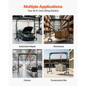 Grue portique réglable, capacité 2200 lb, élévateur d'atelier portable, hauteur réglable 95,7-142,9 pouces, roues verrouillables - Product Image 6