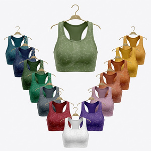 Customized Printed Design Sports <b>Bra</b> Racerback Padded Workout Fitness Breathable <b>Stretch</b> Activewear Spandex Polyester Sports <b>Bra</b> - Product Image 1