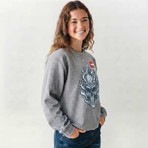 Sweat-shirt pour femme à imprimé graphique, en molleton de coton premium, vêtement décontracté avec motifs artistiques créatifs, texture douce, coupe confortable, personnalisable - Product Image 4