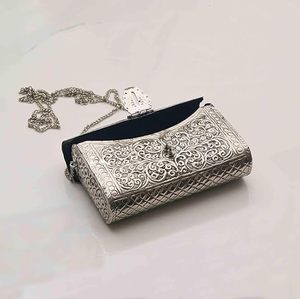 <b>Silver</b> bags for Women's/Girls Brass Metal Vintage Handmade Hand <b>Clutch</b> Purse/Sling Purse for Women (<b>Silver</b>) - Product Image 4