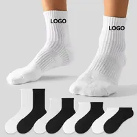 Chaussettes de sport d'hiver personnalisées OEM en gros avec logo, respirantes, antidérapantes, en tricot de performance (laine/nylon) pour l'entraînement et le sport