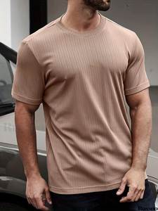 Nouvel Arrivage T-shirt Homme Col Rond Manches Courtes en Coton Lavé Tendance Été 2026 Respirant Anti-humidité Confortable de BD - Product Image 2
