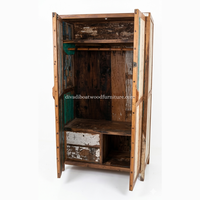 Buffet de salle à manger en bois massif fait main avec tiroir et porte, design minimaliste écologique, capacité de rangement 5 pieds