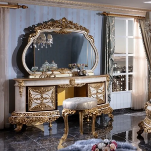 Royal Classic <b>Dressing</b> Table Solid Mahogany With Mirror and Drawers Makeup Vanity Luxury <b>Dressing</b> Table Chair for Villa Bedroom - Product Image 1