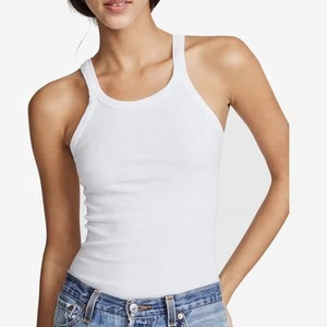Women Ribbed <b>Tank</b> <b>Top</b> <b>Square</b> <b>Neck</b> Crop Cami Slim Fit Yoga Sport Bra Built In Padded Workout Vest Wholesale - Product Image 2