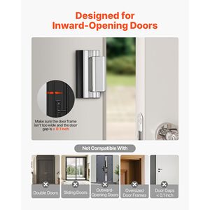 Set di 2 Serrature di Rinforzo per Porte di Sicurezza Domestica con Ferma da 3 Pollici, Forza di 800 Libbre, con 8 Viti, Bulloni per Porte e Finestre Interne - Product Image 2