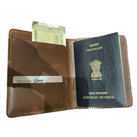 Porte-passeport de luxe, portefeuille de voyage RFID, couverture de passeport en cuir fait main, logo personnalisé OEM, sans fermeture, 30 mm d'épaisseur