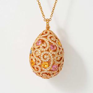 Colgante de Bola de Filigrana con Diamante Radiante Cultivado en Laboratorio de Oro Rosa de 14K Premium, 6.16ct, Certificado IGI, Joyería de Lujo - Product Image 3