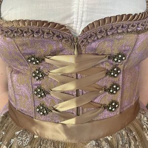 Women's Bavarian Style Dirndl <b>Dress</b> Traditional Beer Festival Folk Costume Midi <b>Dress</b> with Apron Floral Print Satin A-Line - Product Image 2