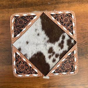 คอลเลกชันเครื่องประดับขนาดใหญ่กล่องหนังแบบมีซิปกล่องเครื่องประดับกระจกต่างหูหนังวัวกล่องจัดระเบียบเครื่องประดับ - Product Image 3