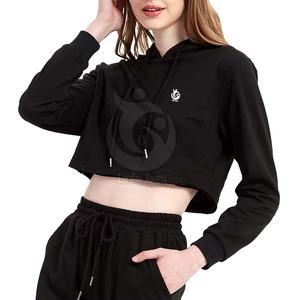 2032 Sudadera con capucha corta informal de alta calidad para mujer OEM ODM Impresión de logotipo personalizado Posición frontal - Product Image 1