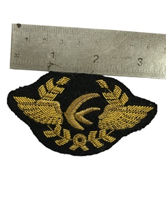 Badges de broderie maçonniques faits main avec fil de bullion de sécurité, écussons de regalia brodés à la main pour uniforme, fil français Dabka doré - Product Image 3