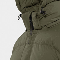 Blouson matelassé vert olive style hip-hop, imperméable, réversible, coupe-vent, décontracté, pour l'hiver, coupe droite, col montant, fermeture éclair
