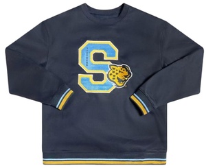Sudadera de cuello redondo bordada Southern University Jaguars para mujer, azul marino, con logo de la letra S, manga larga, de algodón tejido. - Product Image 2