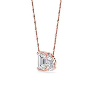 Glamorous 9K White Gold Emerald Lab Grown Diamond Pendant <b>Set</b> 4.00 CTW Fine <b>Jewelry</b> Engagement Bridal Present For <b>Women</b> - Product Image 2