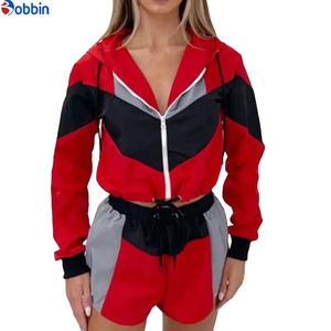 Conjunto Corto Cortavientos de Tallas Grandes para Primavera/Verano, Ligero, de Nailon Estampado, Personalizado, Ropa Urbana para Mujer, Transpirable para Gimnasio - Product Image 2