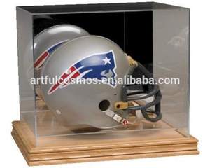 2025 nouvelle boîte de vitrine de casque de Football en acrylique transparent Rectangle personnalisé avec poubelle de casque de pompier Protection UV - Product Image 5