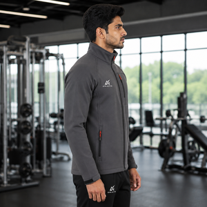 <b>GYM</b> ACTIVE ENTERPRISES Men's Softshell Stand Collar Full Zip Windproof <b>Jacket</b> Embroidery for Outdoor Sports Winter OEM Service - Product Image 5