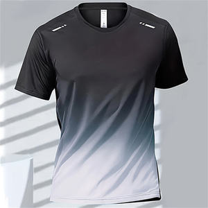 T-shirt de sport pour homme, séchage rapide, dégradé par sublimation, pour l'entraînement en extérieur et la course à pied - Product Image 4