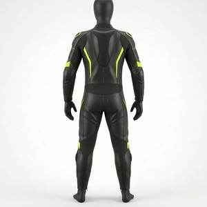 Traje de Motociclismo para Hombre, Manga Larga, Negro y Verde Neón, de Cuero, Impermeable, Protección para Todas las Estaciones, Equipo de Alta Calidad Profesional - Product Image 2